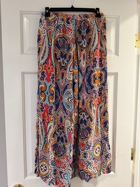 Christian Siriano Multicolor Paisley Wide Leg Pants